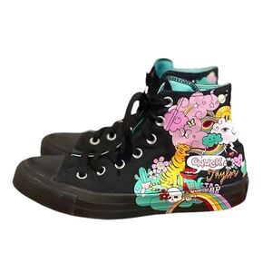 Converse CTAS Unisex Adults Black Psychedelic Sneaker Shoes‎ Sz US M6 W8